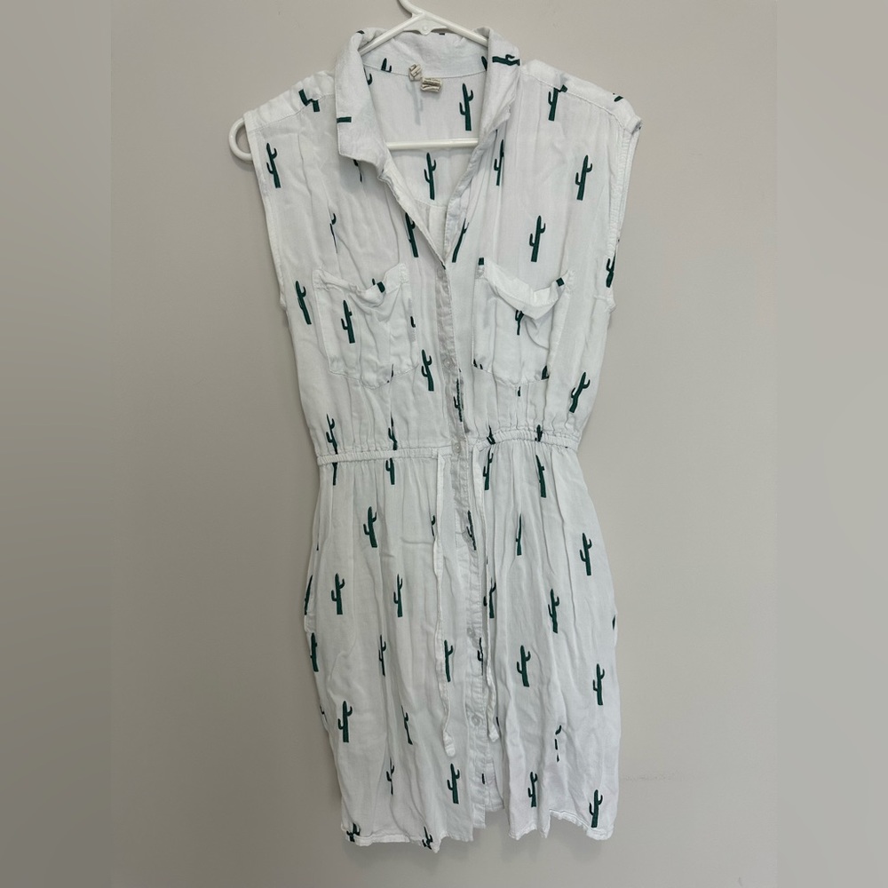 Japna Button Down Sleeveless Cactus Dress Size Small